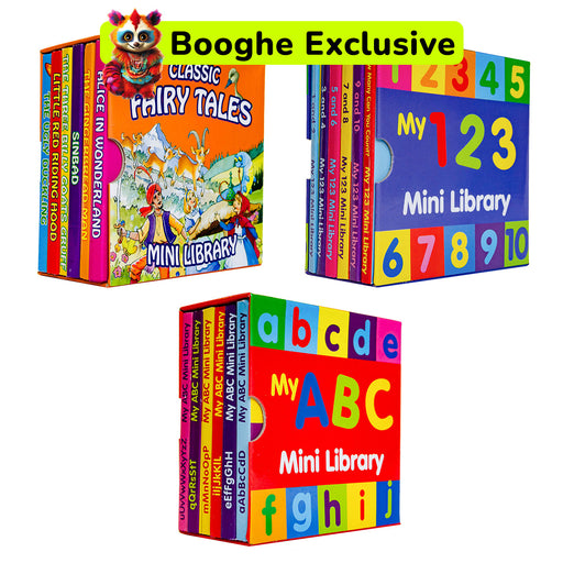 Classic Fairy Tales - My 123 - My ABC - Mini Library Board Books (3 Sets of 6)