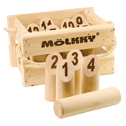 Mölkky Skittle Game with Carry Crate