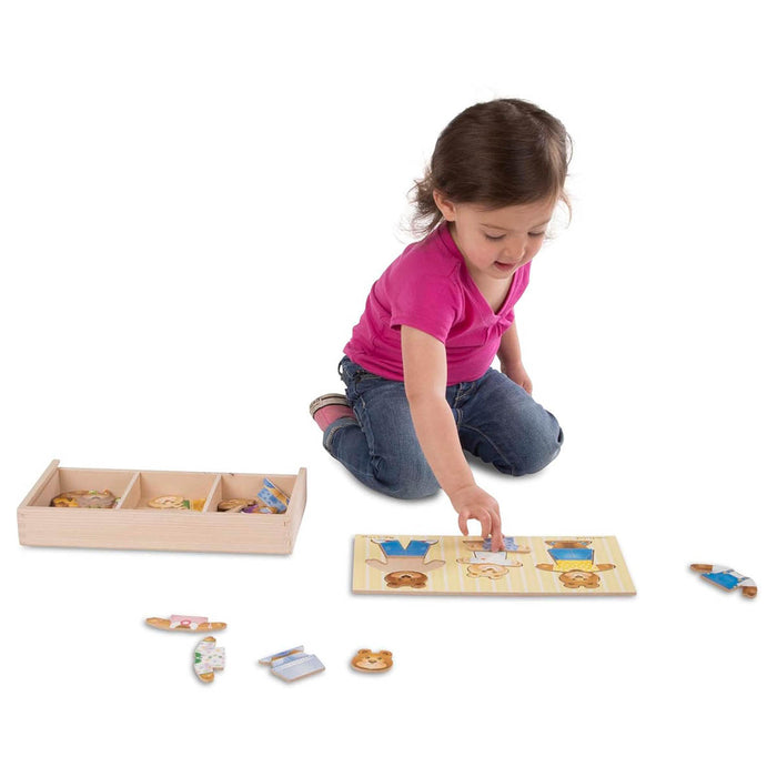 Melissa & Doug Wooden Bear Family Dress-Up Puzzle