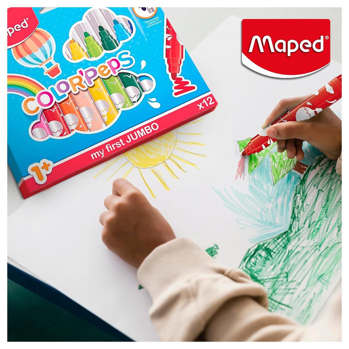 Maped Color' Pep My First Jumbo Felt-Tip Pens (12 Pack)