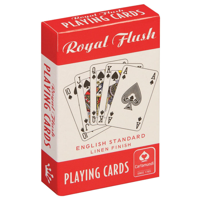 Royal Flush English Standard Linen Finish Playing Cards (12 Decks, 6 Red & 6 Blue)