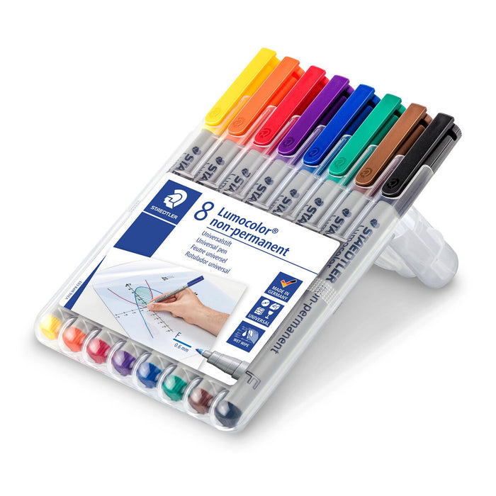 Staedtler Lumocolor Non-Permanent Universal Fine Line Pens Pack of 8