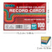 100 A6 Record Cards Ruled with Headline Assorted Colours (3 Pack)