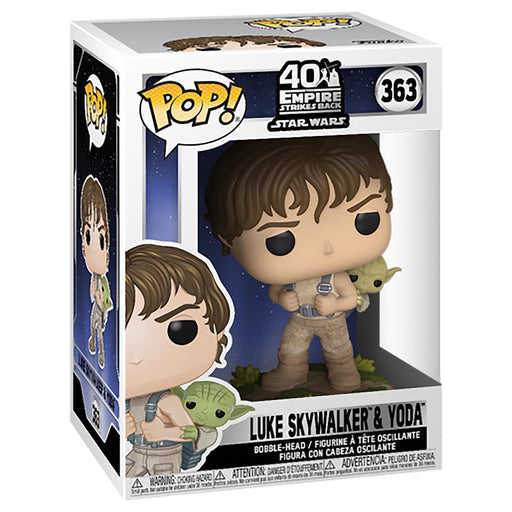 Funko POP! Star Wars: Empire Strikes Back 40th Anniversary - Luke Skywalker & Yoda #363 in a window display box