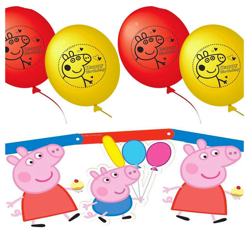 Peppa Pig Balloons & Foil Banner set