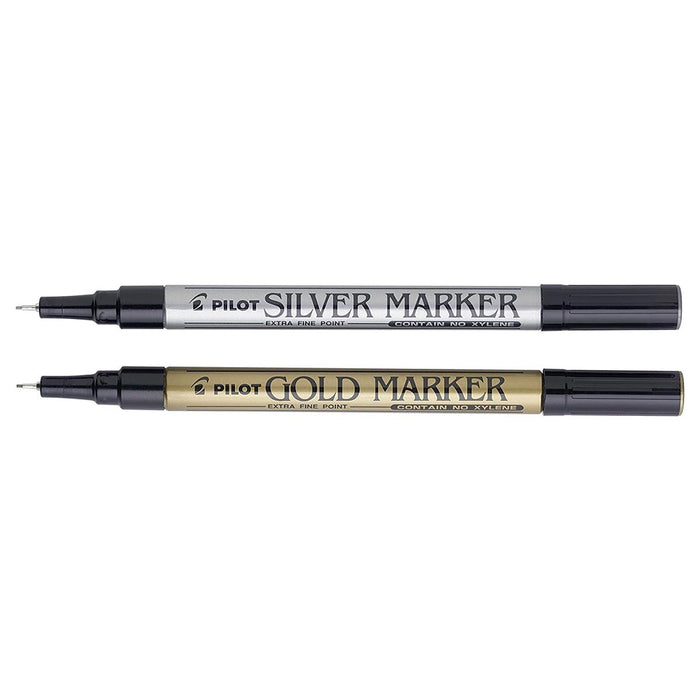 Pilot Super Color Permanent EF Marker Silver/Gold (2 Pack)