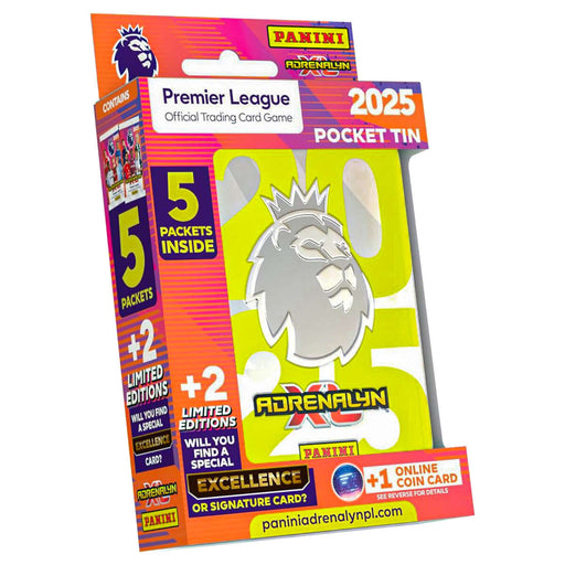 Panini Premier League 2024/25 Adrenalyn XL Official Trading Card Game Pocket Tin - Silver