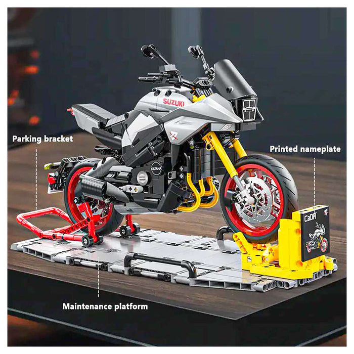 CaDa Suzuki Katana Motorcycle 1104 Piece Building Set 