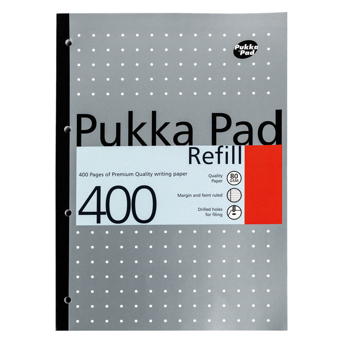 Pukka Pad A4 Metallic Refill Pad 400 pages 80gsm Ruled colours vary Pack of 5 