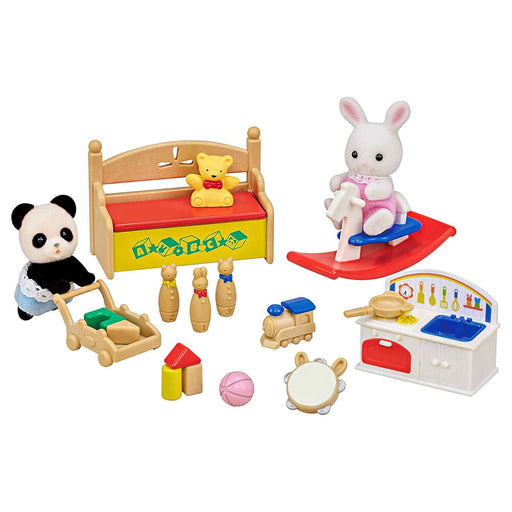 Sylvanian Families Baby Toy Box - Snow Rabbit & Panda Babies Playset