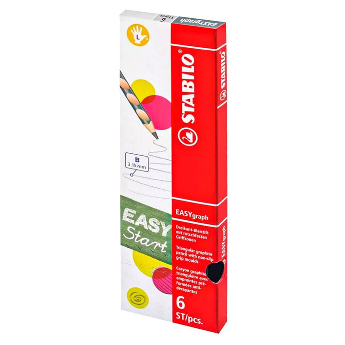 STABILO EASYgraph 6 HB Pencils Petrol Left Handed Grip