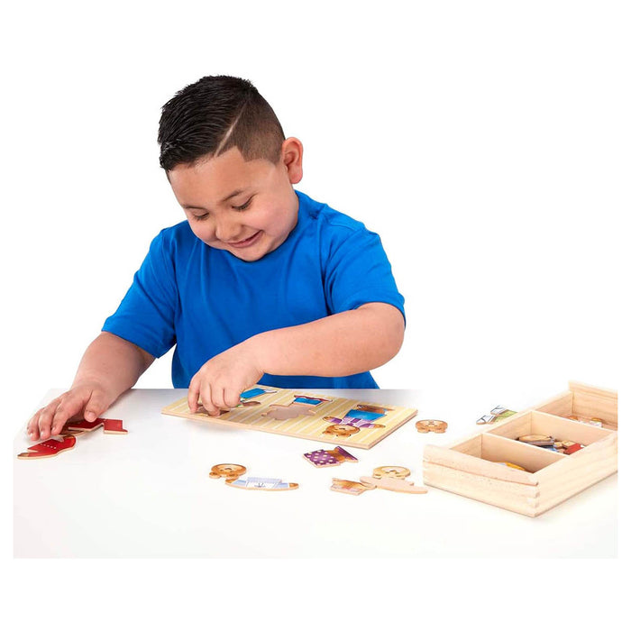 Melissa & Doug Wooden Bear Family Dress-Up Puzzle