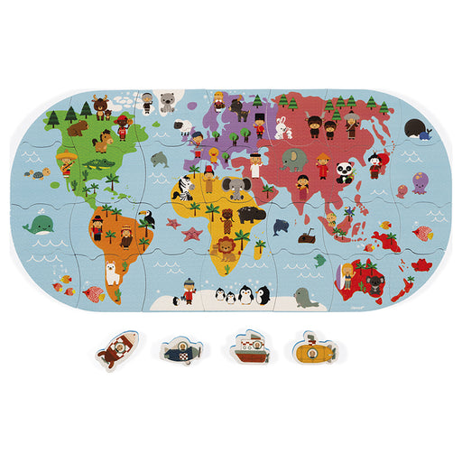  Janod Bath Explorers Map 28 Piece Puzzle