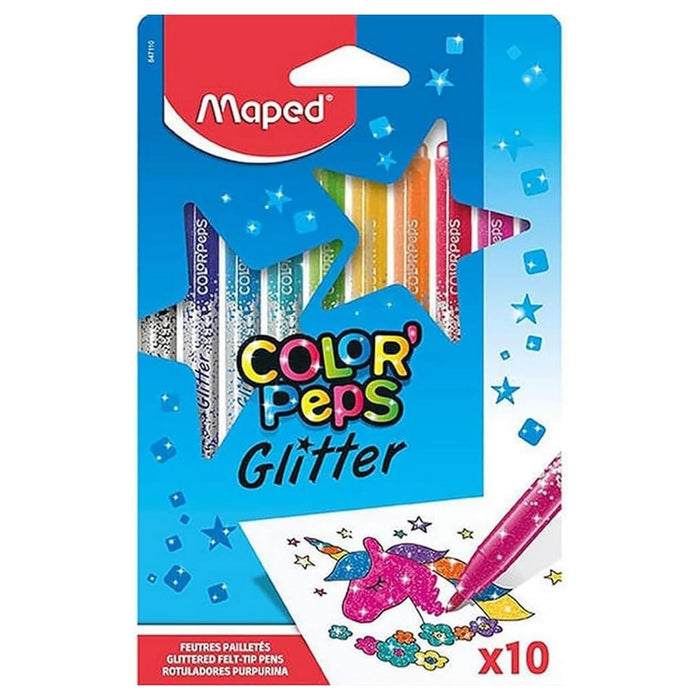 Maped Color'Peps Glitter Felt-Tip Pens (10 Pack)