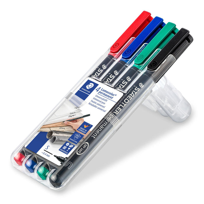 Staedtler Lumocolor Permanent Universal Superfine Line Pens Pack of 4