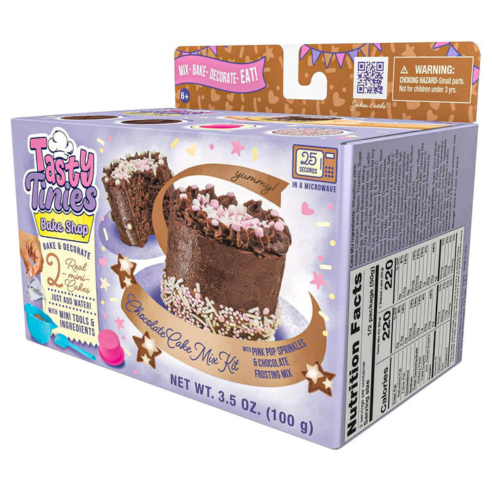 Tasty Tinies Bake Shop Chocolate Cake Mix Kit with Pink Pop Sprinkles