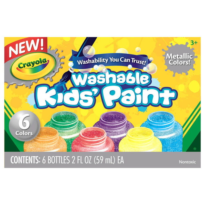 Crayola Washable Kids' Metallic Paint (Pack of 6)