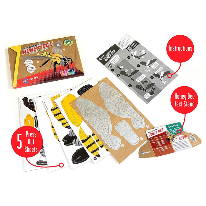 Build Your Own Mini-Builds Honey Bee Slot Together Cardboard Kit