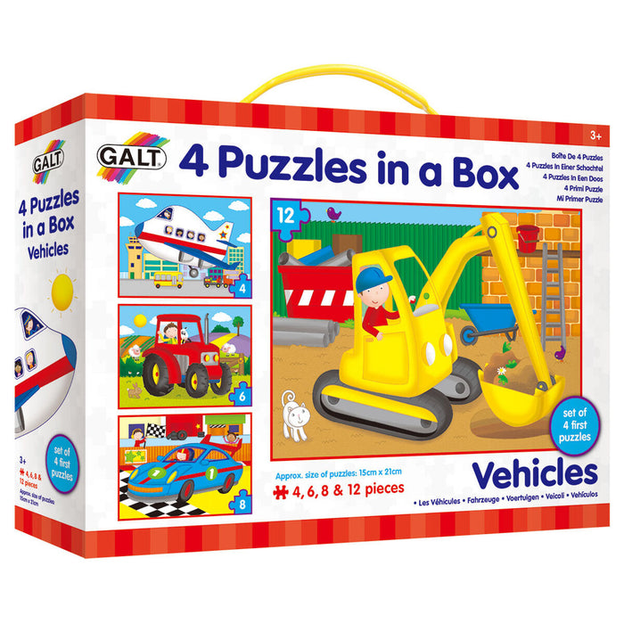 Galt 4 Puzzles in A Box Vehicles