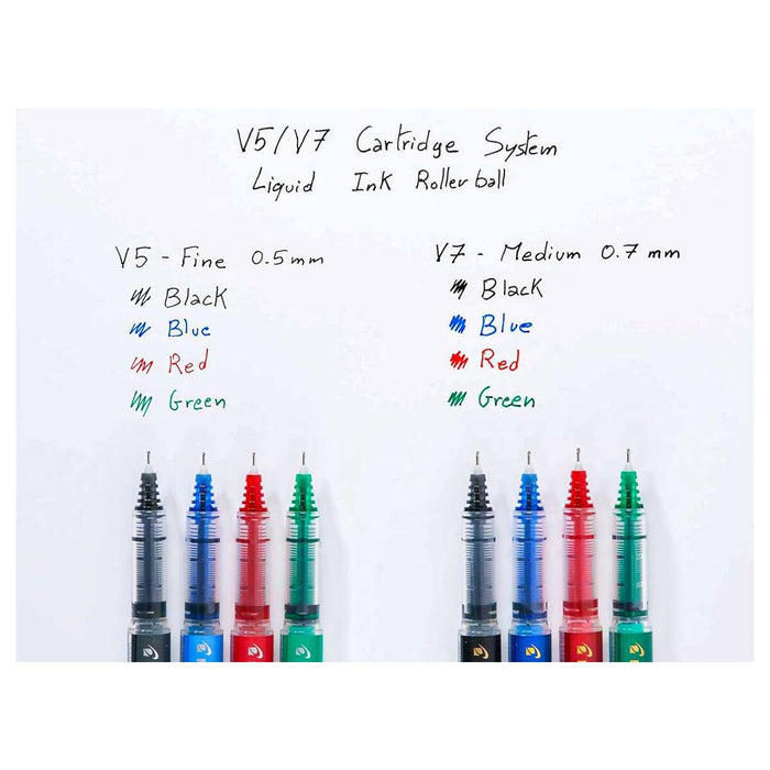 Pilot V7 Hi-Tecpoint Cartridge System Roller Pen with 3 Blue Ink Refills