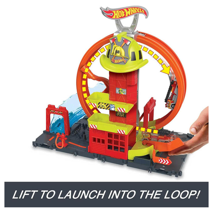  Hot Wheels City: Super Loop Fire Station Set