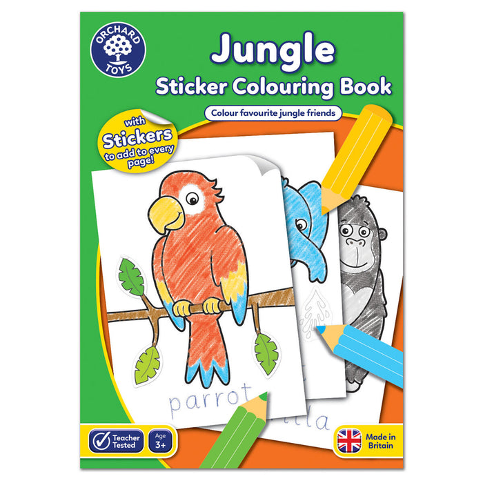 Jungle Sticker Colouring Book