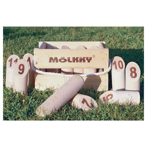 Mölkky Skittle Game with Carry Crate