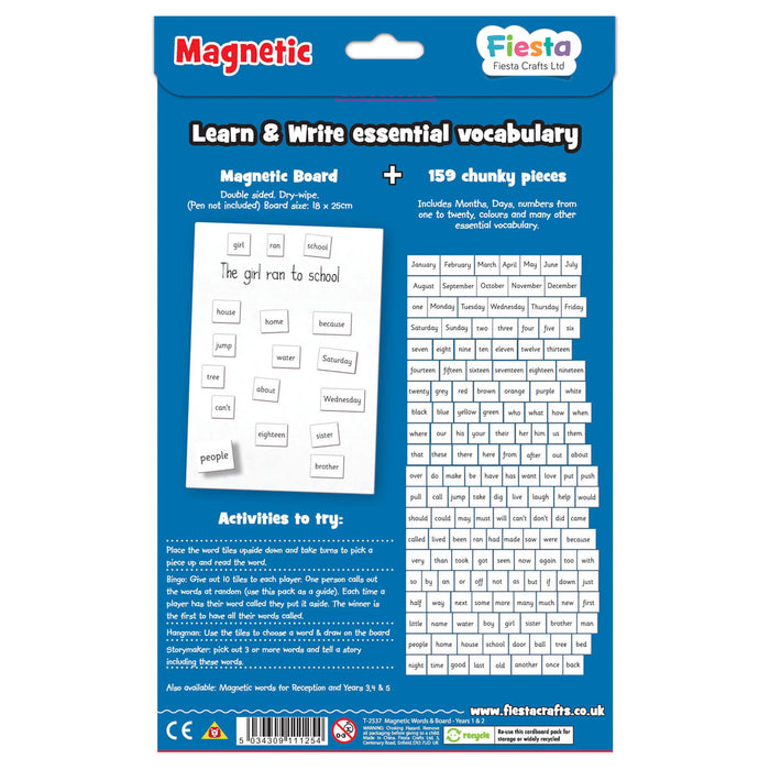 Fiesta Crafts Magnetic Words School Years 1 & 2 Set