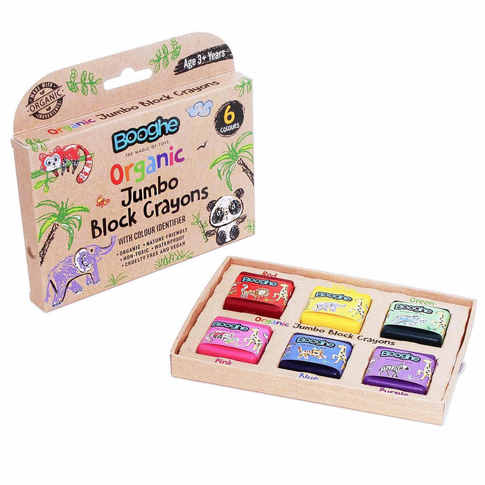 Booghe Organic Jumbo Block Crayons (6 Pack)