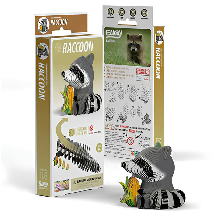 EUGY Racoon 3D Cardboard Model Kit