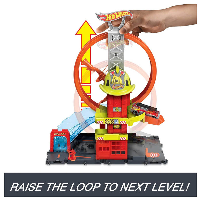  Hot Wheels City: Super Loop Fire Station Set