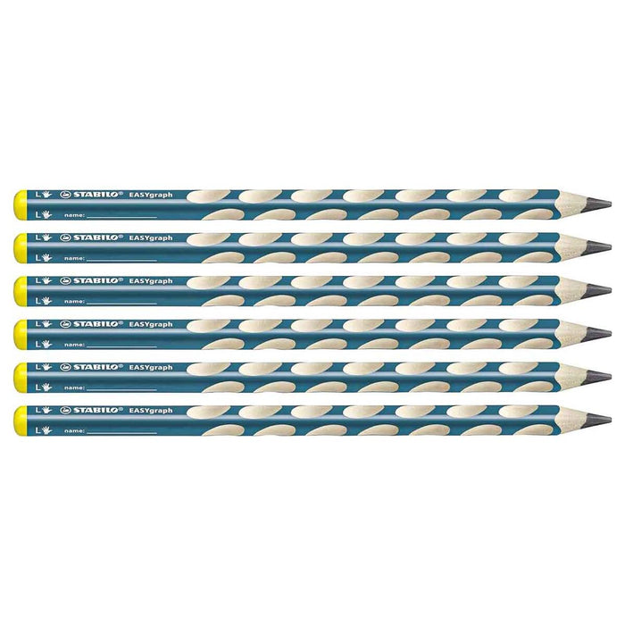 STABILO EASYgraph 6 HB Pencils Petrol Left Handed Grip