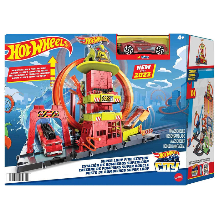  Hot Wheels City: Super Loop Fire Station Set