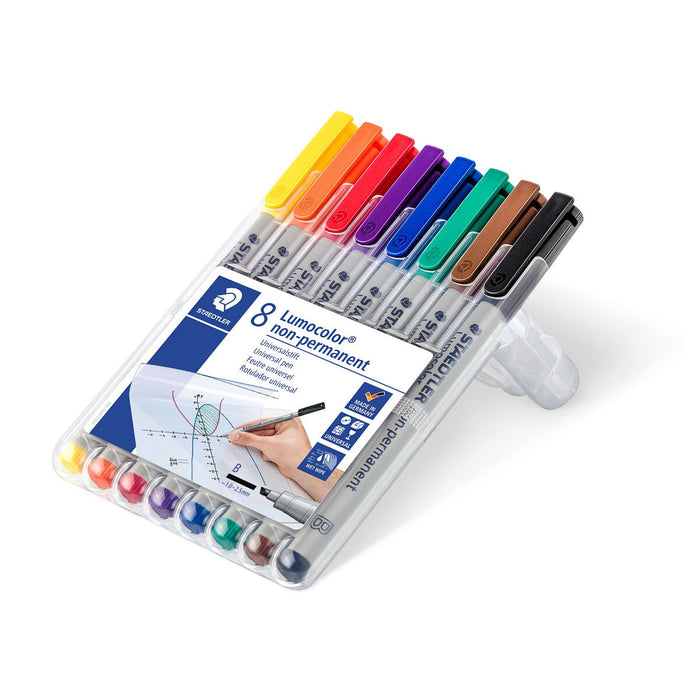 Staedtler Lumocolor Non-Permanent Universal Broad Line Pens Pack of 8