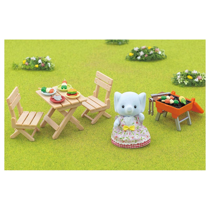 Sylvanian Families BBQ Picnic Set - Elephant Girl Playset