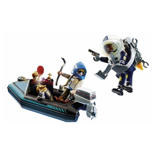 Playmobil City Action Police Jetpack and Boat Playset