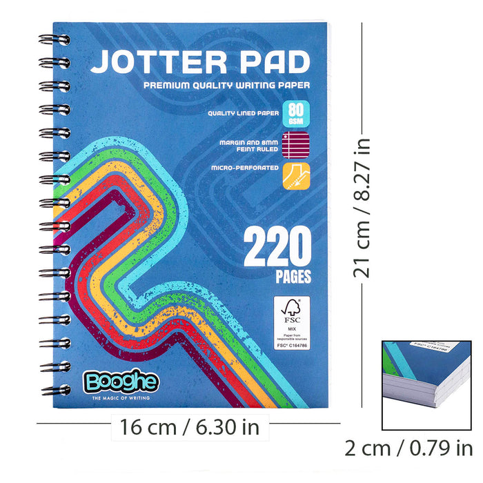 A5 Lined Jotter Pad 220 Pages (12 Pack)