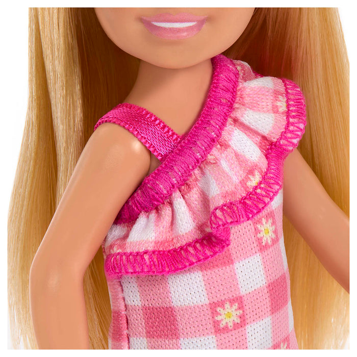 Barbie Chelsea Small 14cm Doll in Checked Dress