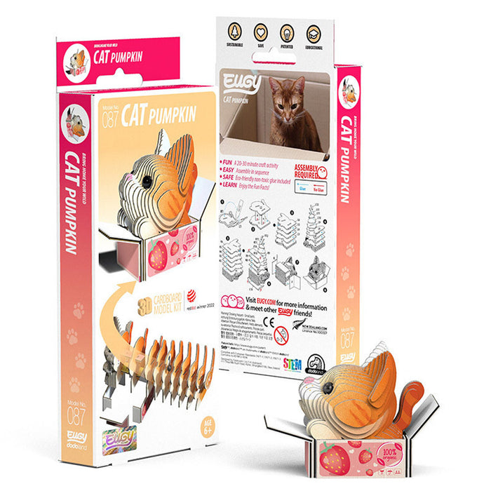 EUGY Cat Pumpkin 3D Cardboard Model Kit