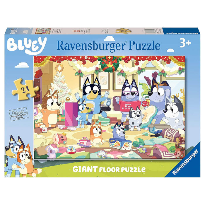 Ravensburger Bluey Christmas Giant Floor Puzzle, 24 Piece Jigsaw Puzzle