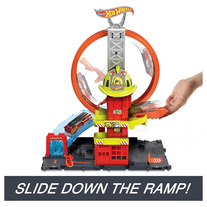  Hot Wheels City: Super Loop Fire Station Set