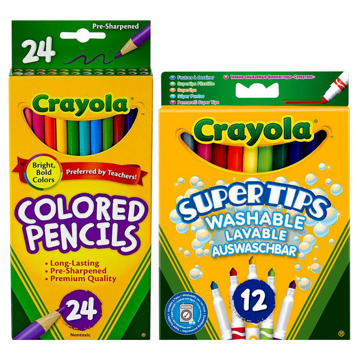 Crayola Bundles 24-Pencils and 12-Markers Pack