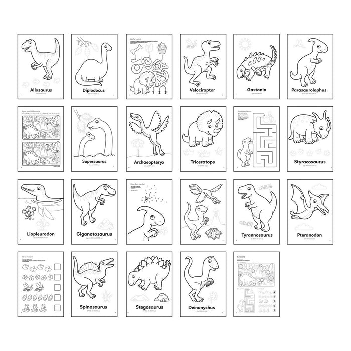 Dinosaur Sticker Colouring Book