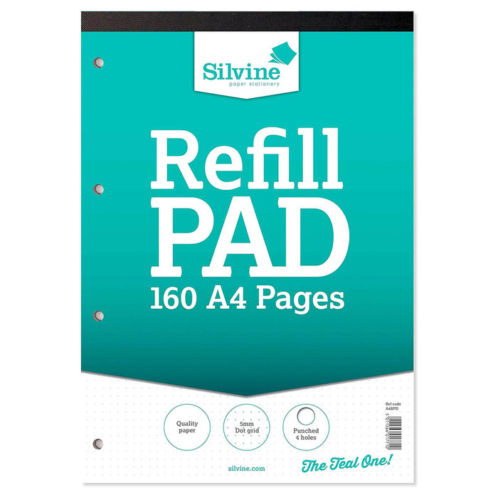 Silvine A4 Refill Pad with Dot Grid 160 Pages