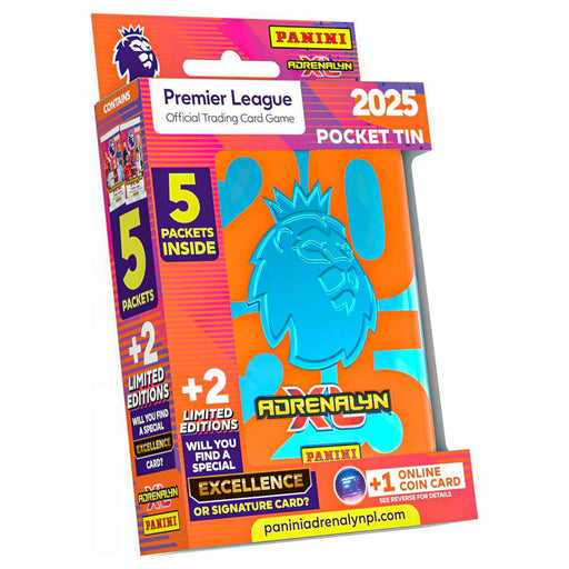 Panini Premier League 2024/25 Adrenalyn XL Official Trading Card Game Pocket Tin - Blue