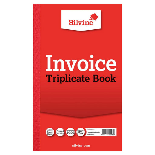 Silvine Invoice Triplicate Book 8 x 5"