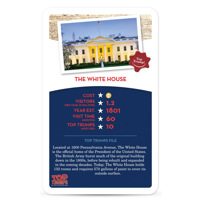 Washington DC Top Trumps Card Game 