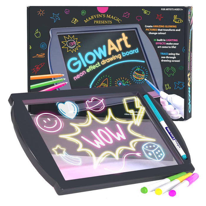 Marvin’s Magic Glow Art Neon Effect Drawing Board Black