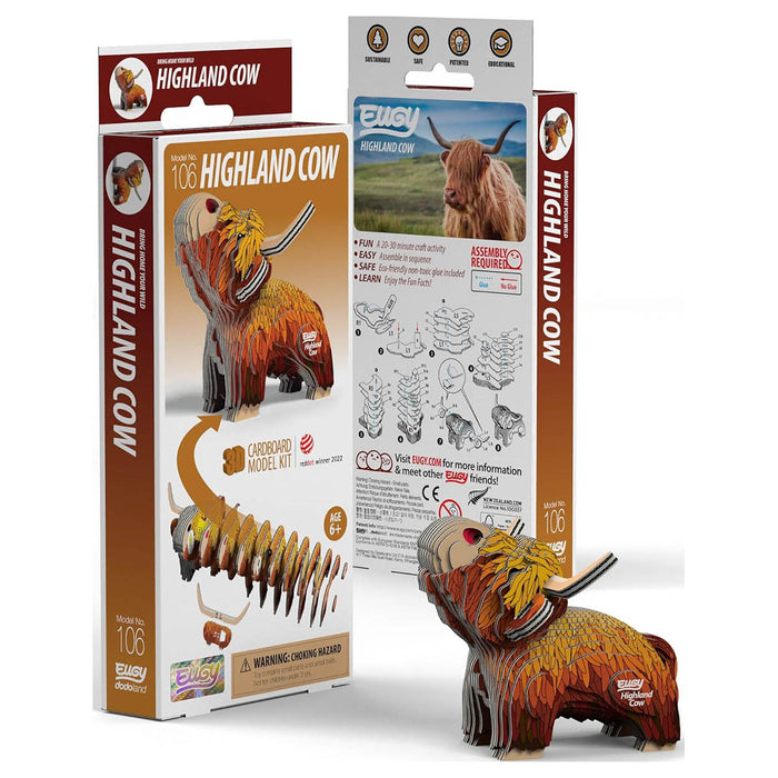 EUGY Highland Cow 3D Cardboard Model Kit