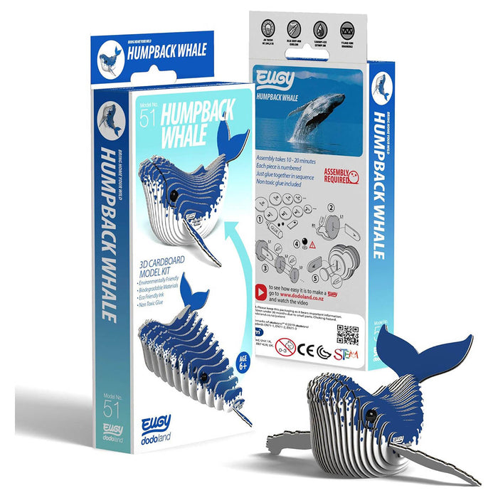 EUGY Humpback Whale 3D Cardboard Model Kit